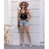 imageDisamer Womens Tank Tops 2025 Loose Fit Casual Summer Spaghetti Strap Trendy Spring Cute Lace Sleeveless T ShirtsFlower Vine Black