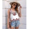 imageDisamer Womens Tank Tops 2025 Loose Fit Casual Summer Spaghetti Strap Trendy Spring Cute Lace Sleeveless T ShirtsFlower Vine Red