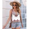 imageDisamer Womens Tank Tops 2025 Loose Fit Casual Summer Spaghetti Strap Trendy Spring Cute Lace Sleeveless T ShirtsFlower Vine Red