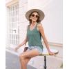 imageDisamer Womens Tank Tops 2025 Loose Fit Casual Summer Spaghetti Strap Trendy Spring Cute Lace Sleeveless T ShirtsLace Green