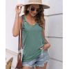 imageDisamer Womens Tank Tops 2025 Loose Fit Casual Summer Spaghetti Strap Trendy Spring Cute Lace Sleeveless T ShirtsLace Green