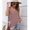 imageDisamer Womens Tank Tops 2025 Loose Fit Casual Summer Spaghetti Strap Trendy Spring Cute Lace Sleeveless T ShirtsLace Pink