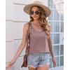 imageDisamer Womens Tank Tops 2025 Loose Fit Casual Summer Spaghetti Strap Trendy Spring Cute Lace Sleeveless T ShirtsLace Pink