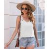 imageDisamer Womens Tank Tops 2025 Loose Fit Casual Summer Spaghetti Strap Trendy Spring Cute Lace Sleeveless T ShirtsLace White