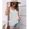 imageDisamer Womens Tank Tops 2025 Loose Fit Casual Summer Spaghetti Strap Trendy Spring Cute Lace Sleeveless T ShirtsLace White