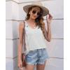 imageDisamer Womens Tank Tops 2025 Loose Fit Casual Summer Spaghetti Strap Trendy Spring Cute Lace Sleeveless T ShirtsLace White