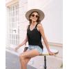 imageDisamer Womens Tank Tops 2025 Loose Fit Casual Summer Spaghetti Strap Trendy Spring Cute Lace Sleeveless T ShirtsLiu Black