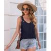 imageDisamer Womens Tank Tops 2025 Loose Fit Casual Summer Spaghetti Strap Trendy Spring Cute Lace Sleeveless T ShirtsLiu Navy