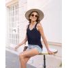 imageDisamer Womens Tank Tops 2025 Loose Fit Casual Summer Spaghetti Strap Trendy Spring Cute Lace Sleeveless T ShirtsLiu Navy