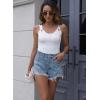 imageDisamer Womens Tank Tops 2025 Loose Fit Casual Summer Spaghetti Strap Trendy Spring Cute Lace Sleeveless T ShirtsLiu White