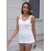 imageDisamer Womens Tank Tops 2025 Loose Fit Casual Summer Spaghetti Strap Trendy Spring Cute Lace Sleeveless T ShirtsLiu White