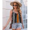 imageDisamer Womens Tank Tops 2025 Loose Fit Casual Summer Spaghetti Strap Trendy Spring Cute Lace Sleeveless T ShirtsPlaid Striped