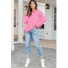 imageFall Clothes for Women 2025 Trendy Fashion Oversized Sweaters Color Block Long Sleeve Knited Pullover Tops Winter OutfitsPink