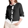 imageDisamer Womens 2025 Knit Cardigan Sweaters Fall Clothes Long Sleeve Fashion Casual Y2k Tie Open Front Cropped JacketsBlack
