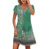 imageDisamer Womens Casual Dresses Short Sleeve Summer Dresses 2025 Boho Floral Beach Sundresses Spring ALine Dress with PocketsFloral Green