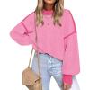 imageFall Clothes for Women 2025 Trendy Fashion Oversized Sweaters Color Block Long Sleeve Knited Pullover Tops Winter OutfitsPink