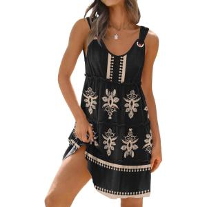 imageDisamer Summer Dresses for Women 2025 Sundresses Vacation Sleeveless Beach Swimsuit Cover Ups Spring Outfits Casual Sun DressTime Yellow