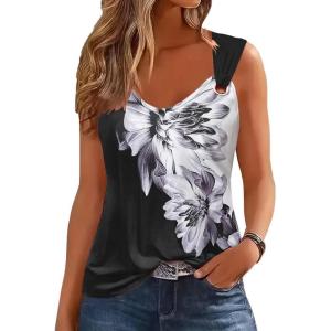 imageDisamer Womens Tank Tops 2025 Loose Fit Casual Summer Spaghetti Strap Trendy Spring Cute Lace Sleeveless T ShirtsFlower Lily