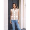 imageDisamer Sweaters Vest Tops for Women 2025 Summer Sleeveless T Shirts Button Down Cardigans Casual Knit Spring ClothesApricot