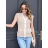 imageDisamer Sweaters Vest Tops for Women 2025 Summer Sleeveless T Shirts Button Down Cardigans Casual Knit Spring ClothesApricot