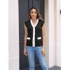 imageDisamer Sweaters Vest Tops for Women 2025 Summer Sleeveless T Shirts Button Down Cardigans Casual Knit Spring ClothesBlack