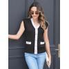 imageDisamer Sweaters Vest Tops for Women 2025 Summer Sleeveless T Shirts Button Down Cardigans Casual Knit Spring ClothesBlack