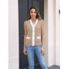 imageDisamer Sweaters Vest Tops for Women 2025 Summer Sleeveless T Shirts Button Down Cardigans Casual Knit Spring ClothesBrown