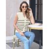 imageDisamer Sweaters Vest Tops for Women 2025 Summer Sleeveless T Shirts Button Down Cardigans Casual Knit Spring ClothesStripe Apricot