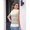 imageDisamer Sweaters Vest Tops for Women 2025 Summer Sleeveless T Shirts Button Down Cardigans Casual Knit Spring ClothesStripe Apricot