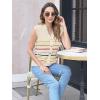 imageDisamer Sweaters Vest Tops for Women 2025 Summer Sleeveless T Shirts Button Down Cardigans Casual Knit Spring ClothesStripe Color