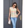 imageDisamer Sweaters Vest Tops for Women 2025 Summer Sleeveless T Shirts Button Down Cardigans Casual Knit Spring ClothesStripe Color