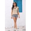 imageDisamer Womens Short Sleeve Sweater Tops 2025 Summer Sleeveless Vests Loose fit Tank Cap Sleeve Knit Spring OutfitsBraid Apricot