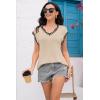 imageDisamer Womens Short Sleeve Sweater Tops 2025 Summer Sleeveless Vests Loose fit Tank Cap Sleeve Knit Spring OutfitsBraid Apricot