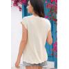 imageDisamer Womens Short Sleeve Sweater Tops 2025 Summer Sleeveless Vests Loose fit Tank Cap Sleeve Knit Spring OutfitsColor Apricot