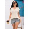 imageDisamer Womens Short Sleeve Sweater Tops 2025 Summer Sleeveless Vests Loose fit Tank Cap Sleeve Knit Spring OutfitsColor Apricot