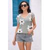 imageDisamer Womens Short Sleeve Sweater Tops 2025 Summer Sleeveless Vests Loose fit Tank Cap Sleeve Knit Spring OutfitsDaisy Gray