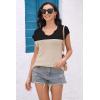imageDisamer Womens Short Sleeve Sweater Tops 2025 Summer Sleeveless Vests Loose fit Tank Cap Sleeve Knit Spring OutfitsDouble Black