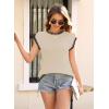 imageDisamer Womens Summer Cap Sleeve Tops Sleeveless Sweater Vest Casual Loose Fit Striped Knit Lightweight PulloverBraid Apricot