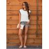 imageDisamer Womens Summer Cap Sleeve Tops Sleeveless Sweater Vest Casual Loose Fit Striped Knit Lightweight PulloverBraid White