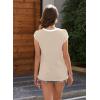 imageDisamer Womens Summer Cap Sleeve Tops Sleeveless Sweater Vest Casual Loose Fit Striped Knit Lightweight PulloverPure Apricot