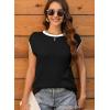 imageDisamer Womens Summer Cap Sleeve Tops Sleeveless Sweater Vest Casual Loose Fit Striped Knit Lightweight PulloverPure Black