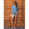 imageDisamer Womens Summer Cap Sleeve Tops Sleeveless Sweater Vest Casual Loose Fit Striped Knit Lightweight PulloverPure Blue