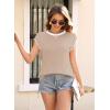 imageDisamer Womens Summer Cap Sleeve Tops Sleeveless Sweater Vest Casual Loose Fit Striped Knit Lightweight PulloverPure Brown