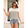 imageDisamer Womens Summer Cap Sleeve Tops Sleeveless Sweater Vest Casual Loose Fit Striped Knit Lightweight PulloverStripe Apricot