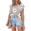 imageDisamer Womens Short Sleeve Sweater Tops 2025 Summer Sleeveless Vests Loose fit Tank Cap Sleeve Knit Spring OutfitsDaisy Khaki