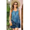 imageSummer Dresses for Women 2025 Sundresses Sleeveless Beach Swimsuit Cover Ups Spring Casual Loose Tank Tshirt Sun DressFlower Ink