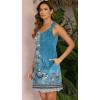 imageSummer Dresses for Women 2025 Sundresses Sleeveless Beach Swimsuit Cover Ups Spring Casual Loose Tank Tshirt Sun DressFlower Wallpaper Blue