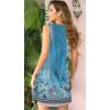 imageSummer Dresses for Women 2025 Sundresses Sleeveless Beach Swimsuit Cover Ups Spring Casual Loose Tank Tshirt Sun DressFlower Wallpaper Blue