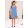 imageSummer Dresses for Women 2025 Sundresses Sleeveless Beach Swimsuit Cover Ups Spring Casual Loose Tank Tshirt Sun DressStripe Blue