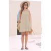 imageSummer Dresses for Women 2025 Sundresses Sleeveless Beach Swimsuit Cover Ups Spring Casual Loose Tank Tshirt Sun DressStripe Khaki